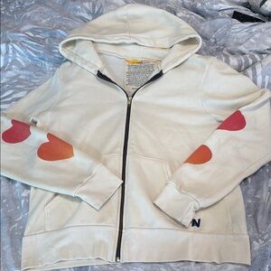 Aviator Nation Cream and Red Zip-Up Hoodie